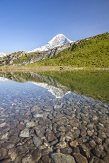 Swiss Alps Scenic View Drucke: Mount Eiger reflected in a creek