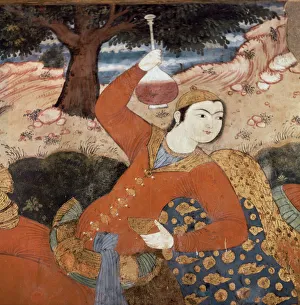 Drucke von Bildhäftemalereien im Palast von Chehl Sotoun in Isfahan (Iran), Mittlerer Osten Isfahan Drucke: Bildmotive im Mauerwerk