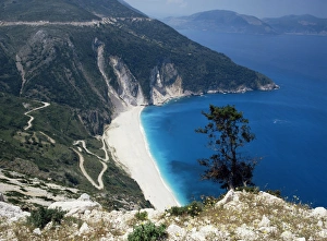 Ionian Islands Greece Drucke: Myrtos bay and beach