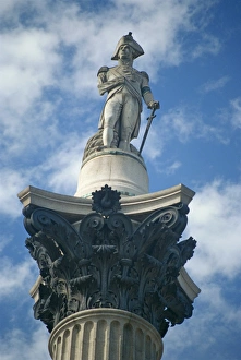 Nelsons Column London Drucke: Nelsons Column, Trafalgar Square, London, England, United Kingdom, Europe