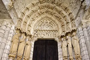 French Cathedrals Europe Drucke: North gate, Chartres cathedral, UNESCO World Heritage Site, Chartres, Eure-et-Loir
