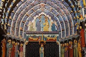European UNESCO Sites Drucke: North gate, Chartres cathedral lighting, UNESCO World Heritage Site, Chartres