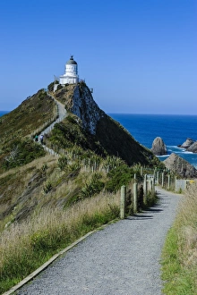 Nugget Point Lighthouse Drucke: Nugget Point Lighthouse, the Catlins, South Island, New Zealand, Pacific