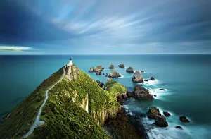 Drucke von Felsenkopf Leuchtturm Felsenkopf Otago Südinsel Neuseeland Pazifik Bilder Datiert 2014 Dezember: Felsenkopf Leuchtturm Felsenkopf Otago Südinsel Neuseeland Pazifik