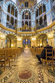 World Heritage Sites In Germany Drucke: Octagonal interior, Aachen Cathedral