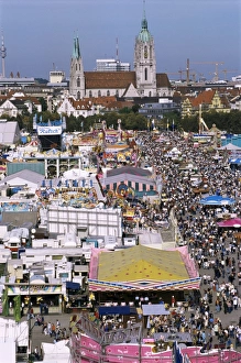 Bavaria Germany Tourist Attractions Drucke: Oktoberfest from above