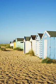Alte Strandhütten in Südwell im County of Suffok in England im Vereinigten Königreich in Europa