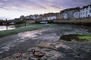 Drucke von Altes Hafen bei Sonnenuntergang in der Nähe von Banff im Schottland (Aberdeenshire), Großbritannien (UK), Europa Banff Und Macduff Drucke: Alter Hafen am Sonnenuntergang