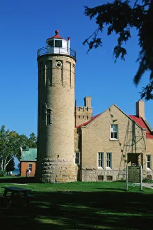 Bilder Datiert 18. Januar 2000: Altes Leuchtturm von Mackinac-Punkt