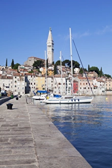 Rovinj Croatia Drucke: Old town and the cathedral of St. Euphemia, Rovinj, Istria, Croatia, Adriatic, Europe