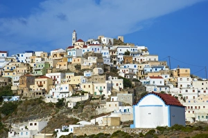 Colorful Buildings Europe Drucke: Olympos, Karpathos, Dodecanese, Greek Islands, Greece, Europe