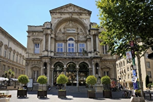 French Cultural Landmark Drucke: Opera Theatre facade, Avignon, Provence, France, Europe