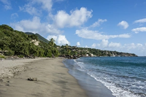 Palm Tree Island Getaway Drucke: Oranjestad beach, St. Eustatius, Statia, Netherland Antilles, West Indies, Caribbean