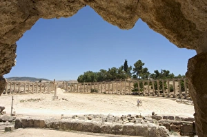 Jerash Archaeological Site Drucke: Oval Plaza (Forum)