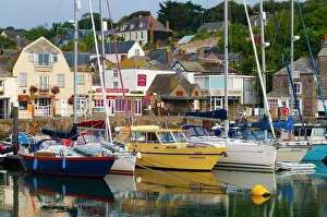 Drucke von Hafen von Padstow, Cornwall, England und Großbritannien in Europa Padstow Drucke: Hafen von Padstow in der Grafschaft Cornwall im Vereinigten Königreich Großbritannien Europa