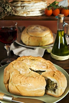 Drucke von Pannade aus Gemüse-Torte von Sardinen, Italien, Europa Verwandte Bilder Drucke: Pannade aus Süd-Sardien (Gemüse-Torte)