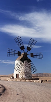 Windmill Fuerteventura Drucke: Panoramic image of a windmill, Tefia