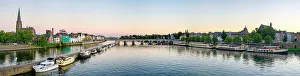 Netherlands Travel Destinations Drucke: Panoramic view of the Meuse (Ms) River, Mstricht, Limburg, Netherlands, Europe