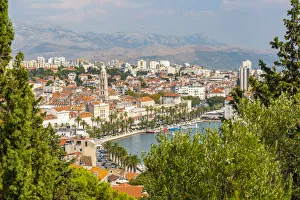 Croatia Travel Guide Drucke: Panoramic view from above Split Town and Cathedral of Saint Domnius, Split, Dalmatian