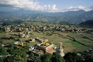 Himalayan Valley Scenery Drucke: Panoramic view of the Valley
