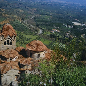 Drucke von Das Pananassabenediktinerkloster in Mistras Griechenland Europa Byzantinische Architektur Drucke: Pantanassa-Kloster