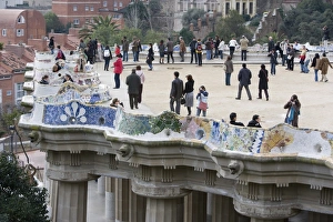 Drucke von Park Güell ist ein Weltkulturerbe der UNESCO in Barcelona im Katalanien-Sperrgebiet Spaniens und Europa Barcelona Drucke: Park Güell