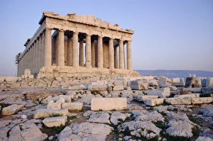 UNESCO Sites In Greece Drucke: The Parthenon at sunset