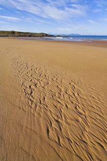 UK Beach Photography Drucke: Patterns in the sand at Redpoint sandy beach