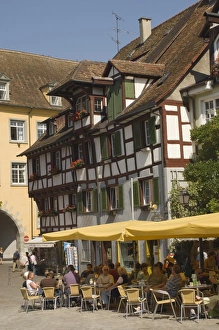 Lake Constance Europe Drucke: Pavement cafe in main square