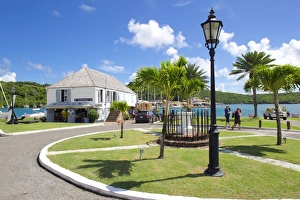 Amerika Drucke: Zahlungspflegeramt am Nelson's Docksitz in Antigua im Gewürzinsland der Karibik und Zentralamerika