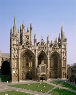 Peterborough Drucke: Die Petersburger Kathedrale in der Stadt Petersburgh im englischen County Cambridgeshire gehört zur Kirche von England