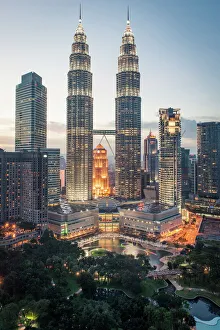 Petronastürme und KLCC in Kuala Lumpur (Malaysia), Südostasien sowie Asien