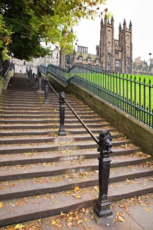 United Kingdom Travel Destinations Drucke: Playfair Steps, Edinburgh, Lothian, Scotland, United Kingdom, Europe