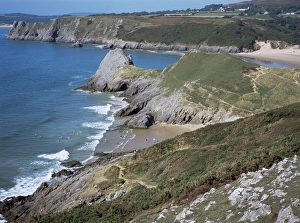 European Coastline Drucke: Pobbles Beach from the Pennard Cliffs