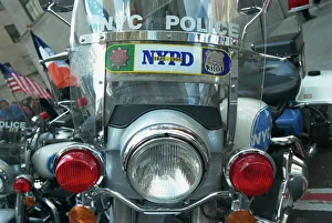 Harley-Davidson Drucke: Polizei-Harley-Davidson-Motorrad in New Yorker Stadt in den Vereinigten Staaten von Amerika