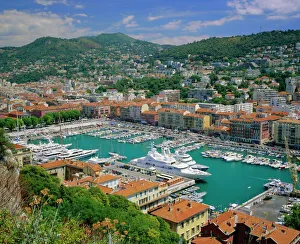 Port Lympia in der Nähe von Nizza an der Kôte dAzur im Département Alpes-Maritimes in der Region Provence und Frankreich ist Teil Europas