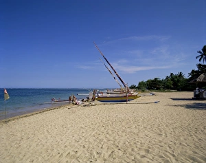 Sanur Beach Bali Drucke: Prahu boat