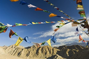 Indian Himalayas Tourism Drucke: Prayer flags on the Peak of Victory