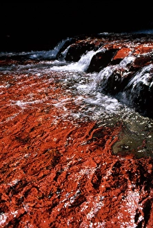 South America Nature Scenery Drucke: Quebrada de Jaspe, Jasper Rock Waterfall, Gran Sabana, Venezuela, South America