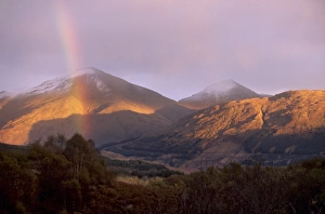 Great Britain Outdoor Landscapes Drucke: Rainbow over snowy mountains