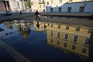 Russland Drucke: Spiegel der St.-Isaak-Kathedrale in Sankt Petersburg, Russland/Europa