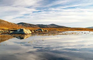 Reflections In Water UK Drucke: Reflections, Isle of Lewis, Outer Hebrides, Scotland, United Kingdom, Europe