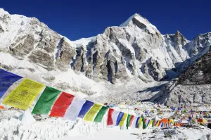 Berge Drucke: Fahnen am Everest Base Camp, Solu Khumbu Everest Region