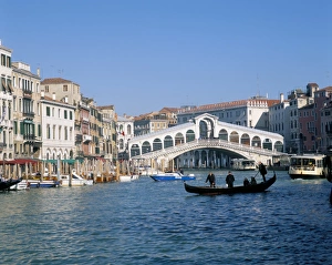 Drucke von Brücke Rialto in Venedig ein Weltkulturerbe der UNESCO im Regionen Venetien Italien Europa Rialtobrücke, Venedig Drucke: Ponte di Rialto