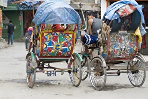 Nepal Tourism Attractions Drucke: Rickshaws, Thamel area