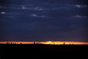 Orkney Islands UNESCO Site Drucke: Ring of Brodgar stone circle at sunset