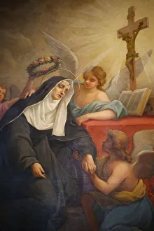 Lazio Italy Landmarks Drucke: Rita of Cascia, Patron Saint of the Impossible, abused wives and widows, Rome, Lazio