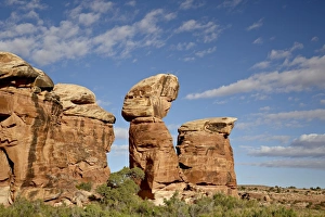 Nature Photography US Drucke: Rock formation with clouds, The Needles District, Canyonlands National Park