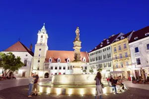 Drucke von Roldans Brunnen aus dem Jahr 1572 in Bratislava, Slowakei, Europa Slowakei Drucke: Rolls Fountain aus dem Jahr 1572 in Bратislava (Bratislava)