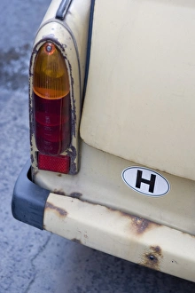 Budapest Hungary Drucke: Detail of rusty old Trabant Car